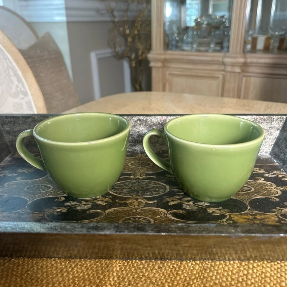 Williams-Sonoma Flat Cup Belvedere Olive (2)